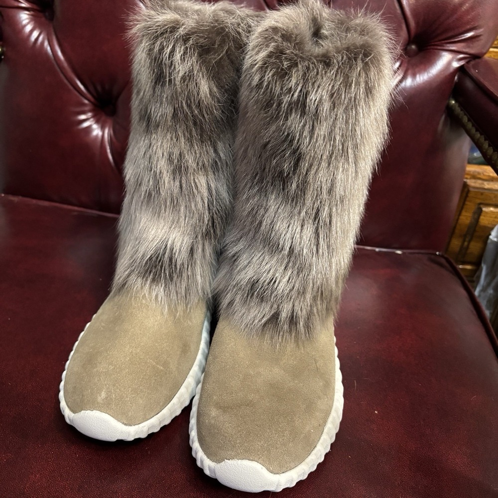 Johnston Murphy Xc4 Women's Faux Fur Slip On Waterproof Boots 7.5 M Brown‎ Suede